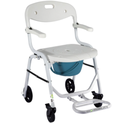 SILLA COMODO DUCHA DE ALUMINIO CON RUEDAS